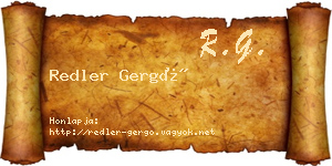 Redler Gergő névjegykártya